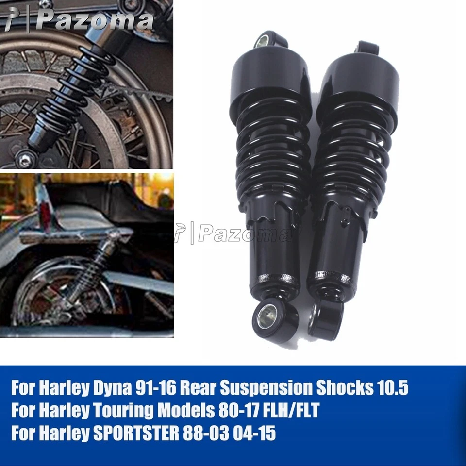 Amortiguadores traseros suspensión progresiva negros 267 mm/10,5" para H-D Sportster Foto 3 de 4