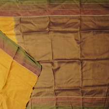 Namaste Vintage Mustard Sarees 100 Pure Silk Woven Indian Sari 6YD Craft Fabric