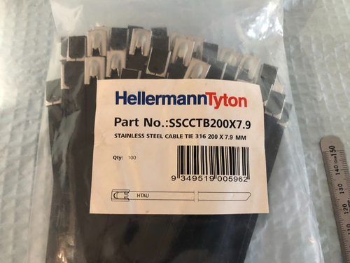 HellermannTyton SSCCTB200X7.9 200mm X 7.9mm 316 Stainless St Coated Cable Ties - Picture 2 of 9