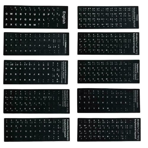Black&White Standard Keyboard Stickers For German/English/Spanish AU A4F7 - Picture 10 of 20