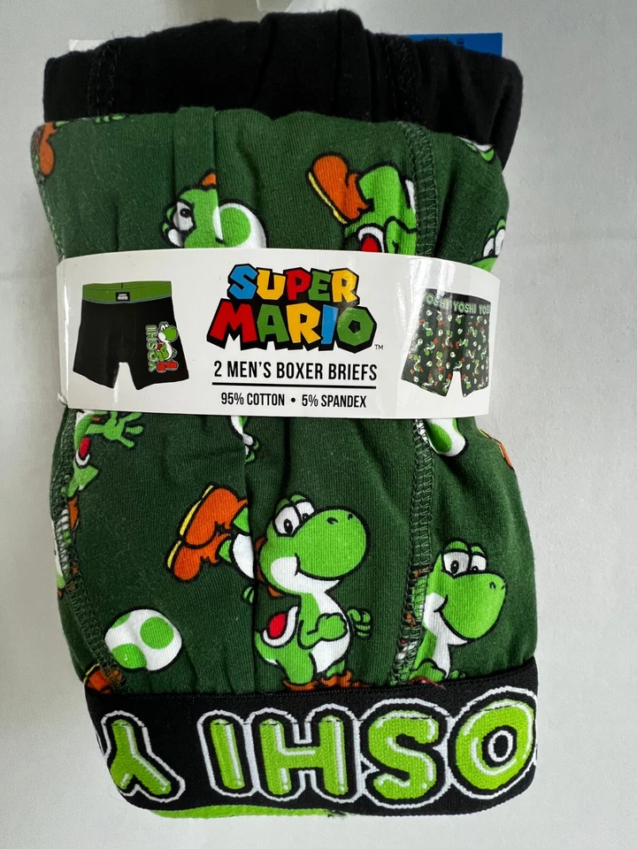 Paquete de 2 calzoncillos boxer para hombre Nintendo Super Mario Bros Yoshi & Yoshi's Egg - grandes Foto 2 de 4