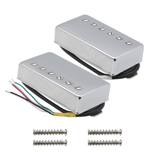 FLEOR Alnico 5 Humbucker Pickups Chrome Cover Neck/Bridge Set For LP