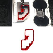 Red Carbon Fiber Interior Automatic Gear Shift Cover Trim For Toyota Camry 12-14
