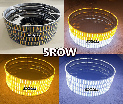 JHB 17.5''5ROWS Pure AMBER WHITE LED Turn Signal Switchback Wheel Rim Lights Kit