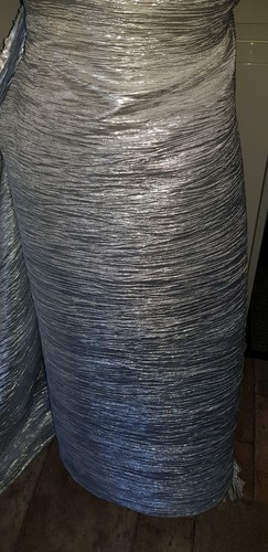1m tessuto argento stropicciato discoteca lama ideale per moda e decorazione larghezza 54" - Foto 2 di 2