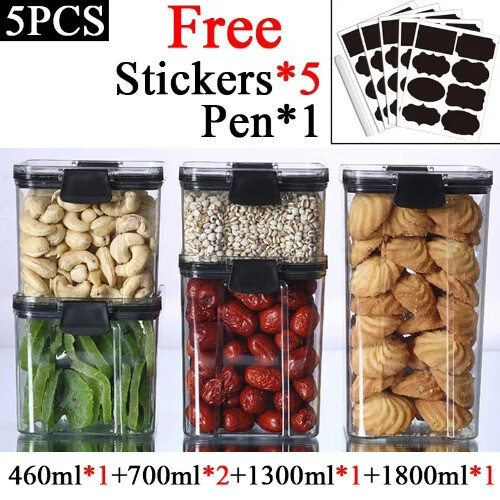 Stackable Kitchen Sealed Jar Plastic Food Storage Box Bottle Storage Containers - Picture 27 of 32