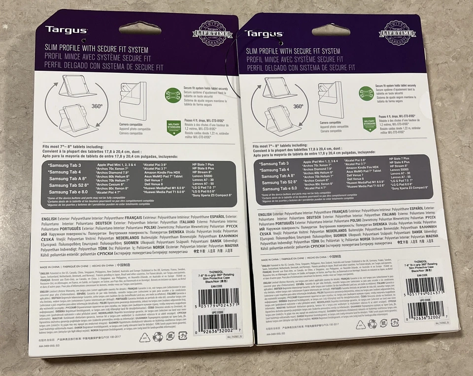 Targus Fit-n-Grip™ 7"-8" Universal 360 Tablet Case Black 2 Of Them - Image 3 of 4