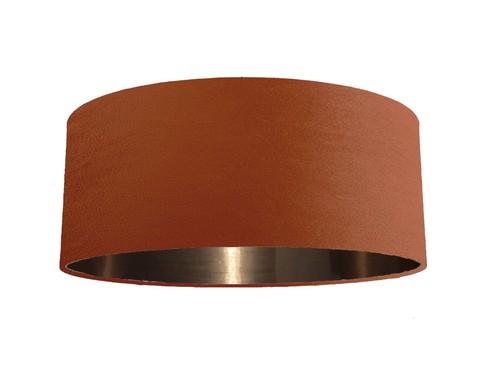 Pantalla de tambor de terciopelo mate naranja quemado *6 revestimientos cepillados* bronce rosa champán - Imagen 14 de 17