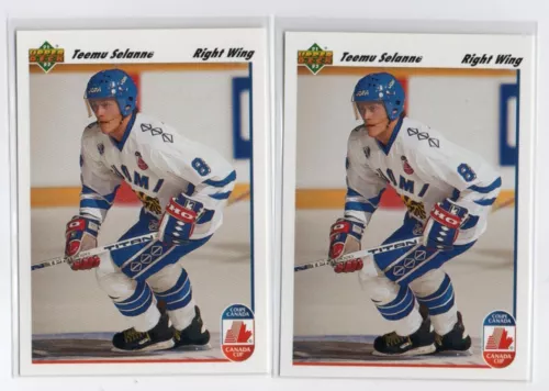 TEEMU SELANNE ANAHEIM DUCKS 1991-92 UPPER DECK ROOKIE RC 2X LOT