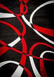 Katelynn Black White Red Area Rug 8 Ft By 10 Ft Ebay