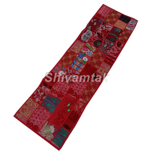 Indian Handmade Vintage Patchwork Table Runner Bohemian Wall Hanging 150cmx40cm - Picture 52 of 55
