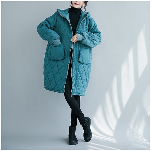 Women's Cotton Padded Jacket Chinese Style Warm Loose Coat Thick Winter Outwear - Picture 4 of 12