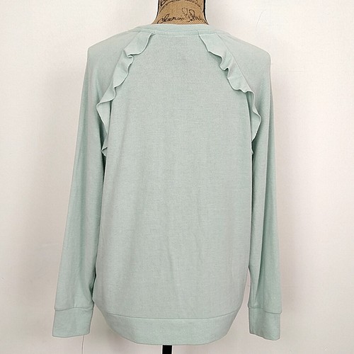 NWT Betsy Johnson Performance Womens sz M Sweatshirt Blue Ruffle Long Sleeve - Picture 4 of 8