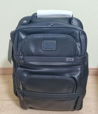 Tumi Alpha 3 Backpack Black Leather Shoulder Bag Business Travel Nylon Outlet