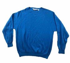 Vintage 70s Streetwear Mens Size XL Blank Sweater Blue