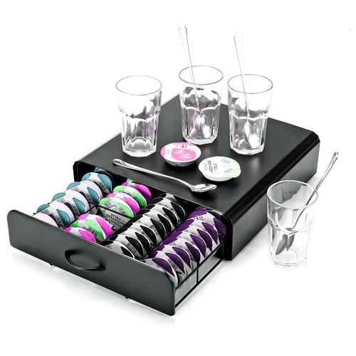 64 Tassimo T-Disc Pod Coffee Capsule Holder Dispenser Drawer Storage Rack