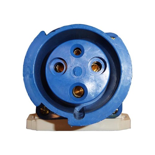 63A 3 Pin Socket IP67 Waterproof Wall Mount 220 - 250V Single Phase 2P+E 63 Amp - Picture 4 of 5