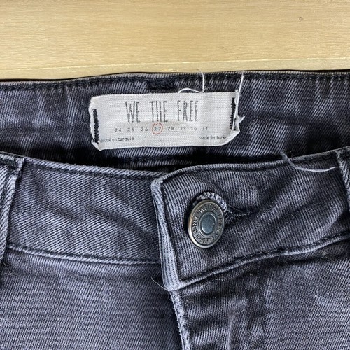 We The Free People Jeans Womens 27 Black Frayed Great Heights Skinny Distressed - Picture 6 of 10
