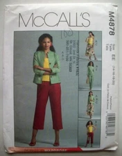 Skirt top jacket top dress pattern 4878 size 14 16 18 20 UNCUT
