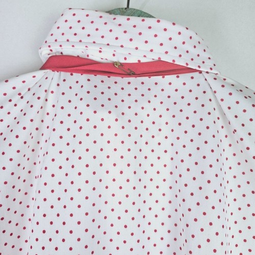 Vintage 1970's Alfred Dunner Polka Dot Pussy Bow Button-Down Stretchy Blouse, 18 - Picture 6 of 8