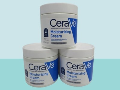 CERAVE MOISTURIZING CREAM FACE & BODY NORMAL TO DRY SKIN 16 OZ NWOB 3PC