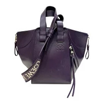 LOEWE Hammock Drawstring Ash Gray Calfskin Leather Shoulder Bag