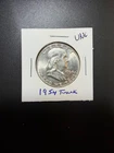 1954 Franklin Half Dollar UNC High Grade Coin 90% Silver Nice Type Coin Album