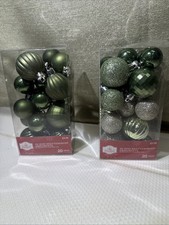 Holiday Time Mini Shatterproof Christmas Ornaments 2 Boxes. 40 Total
