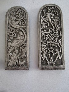 TWO Dryad Designs wall plaques, Goddess and God, Pagan Wiccan Witch