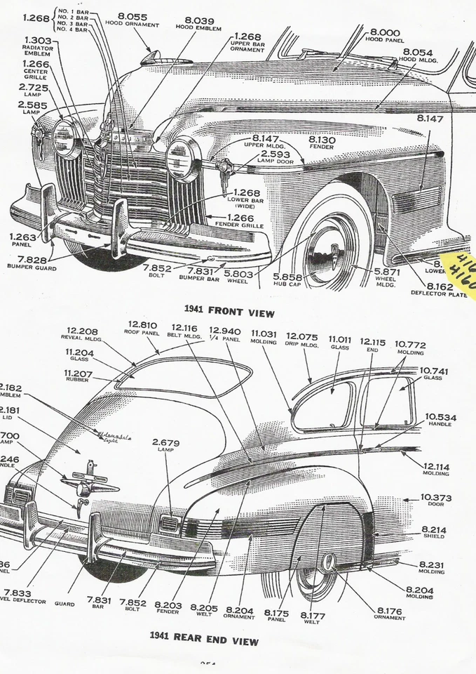 1941 Oldsmobile Series 96 & 98 NOS rocker molding, right side only Foto 4 de 4