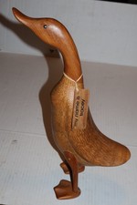 Vintage DCUK Hand Carved 17" Bamboo Wooden Duck "TRACEY "Decor  Indonesia