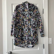 Joules Right As Rain Floral Print Rain Jacket Women’s size US 4 Packable EUC
