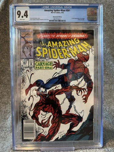 Amazing Spider-Man #361 CGC 9.4 Newsstand (1992 Marvel) 1st Carnage