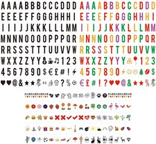 Extra Cinematic Light Box Letters 312Pcs (104Black+104Multi Color+104Icons), Lig