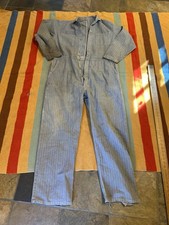 Vintage Grey Herringbone Stone Cutter Coveralls Size 48 Union Made American Worn