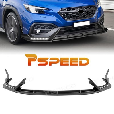 Matte Black Front Bumper Lip with Light Spoiler For Subaru WRX CS-Style 22-2025