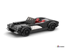 MOC LEGO Car: 1958 Chevrolet Corvette C1 Building Blocks Set (164 Pcs)