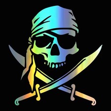 Pirate Skull Vinyl Sticker Waterproof Decal for Motorcycles & SUVs 15x16cm