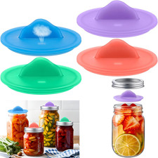 Airlock Lids for Mason Jar Fermentation Lids for 3 Wide Mouth Mason Jar, 4 Pack