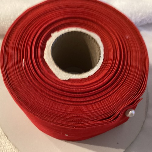 2 Rolls Vintage Velveteen Floral & Craft Ribbon Indoor Outdoor Red 2.5" & 2 5/8 - Picture 3 of 7