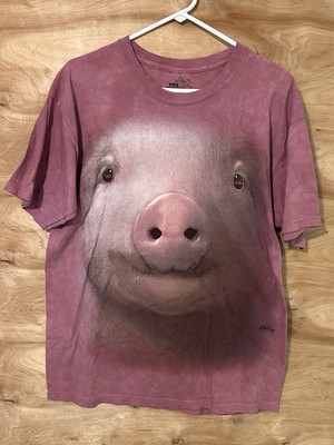 The Mountain T-Shirt Lg Pink Pigs Baby Pig Face Farm Squeal Swine
