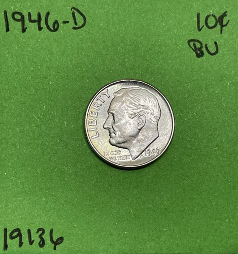 1946 D Roosevelt Dime BU Uncirculated Mint State 90% Silver 10c US Coin