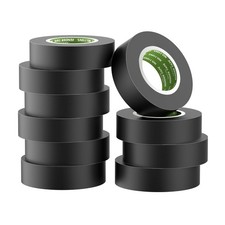 Black Electrical Tape 10 Rolls 4 mil Thick Waterproof, 3/4 in x 10 PACK BLACK
