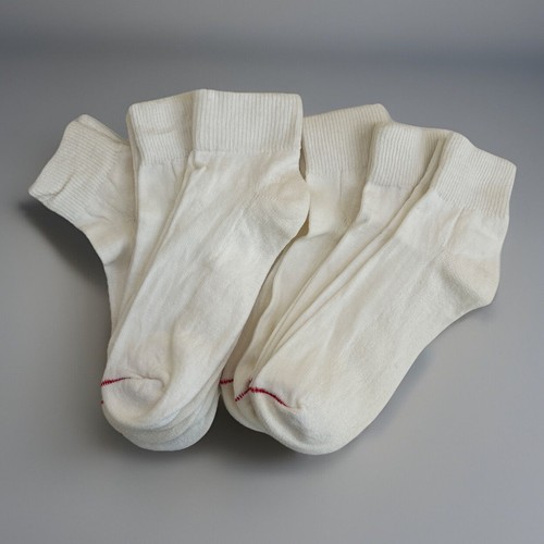 VTG Socks NOS 6 Pairs 9-11 White Quarter USA Hanes Mens USA 80s 90's USA Cotton