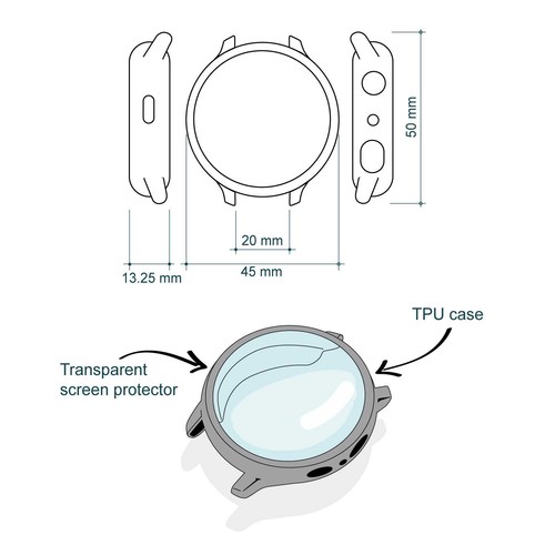 TPU etui ochronne srebrne kompatybilne z Samsung Galaxy Watch Active 2 44mm - Zdjęcie 3 z 9