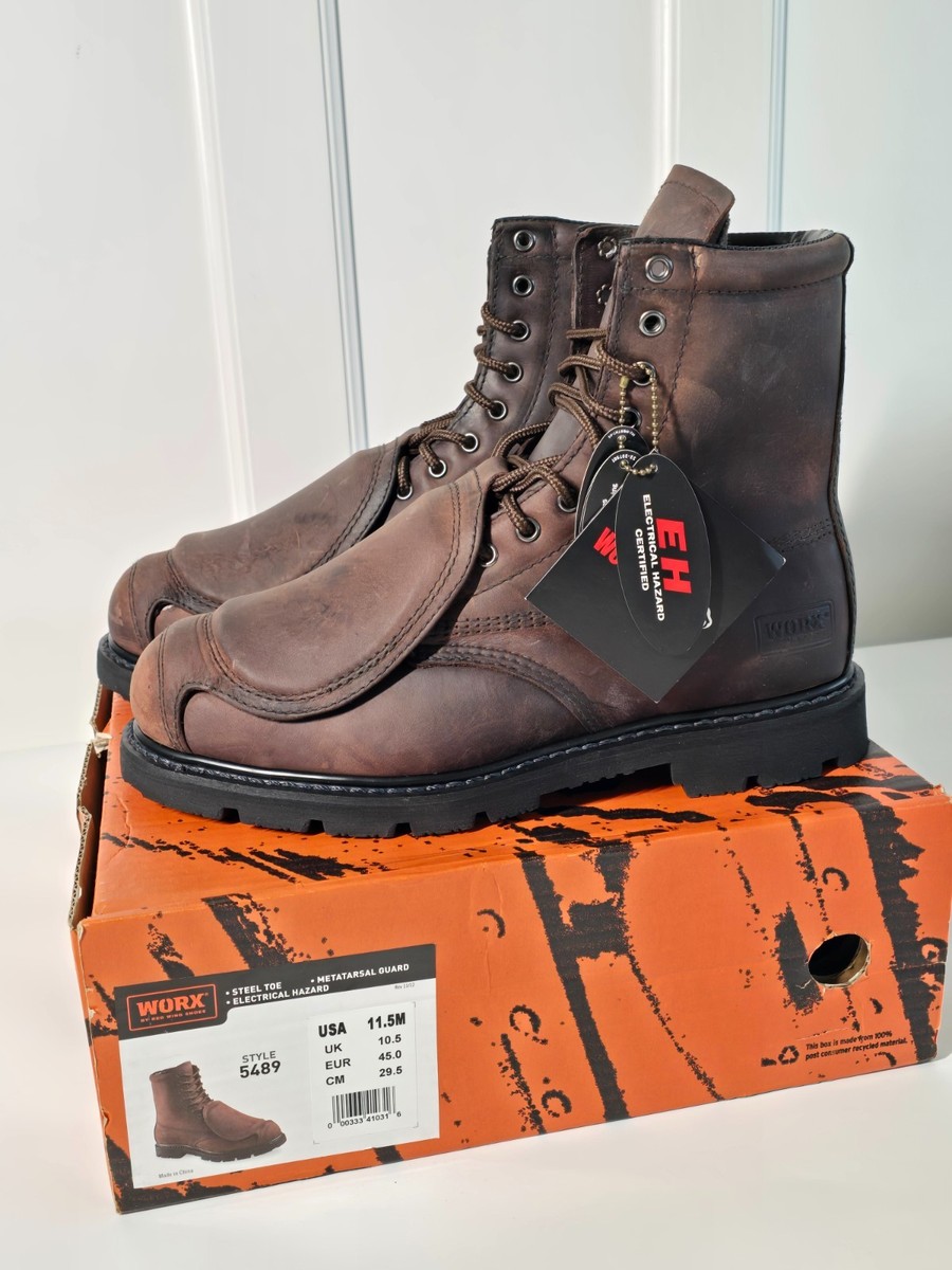 Worx by Red Wing Boots Brown Size 11.5 M 5489 Steel Toe Slip