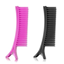 2 PCS Grip Clips for Hair Sectioning, Black and Purple Sectioning Hair Clips ...
