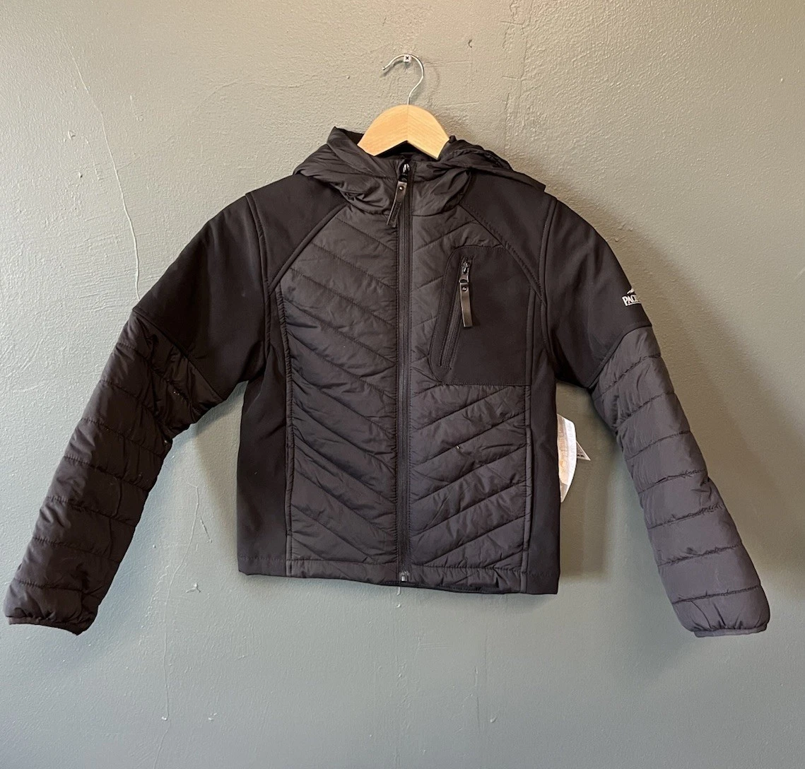 Pacific Trail Youth Boys Black Full Zip Quilted Snow Jacket NWT Size Small