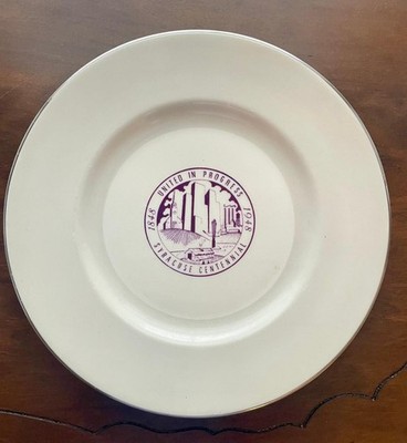 1948 Syracuse China Centennial Commemorative Plate -United in Progress