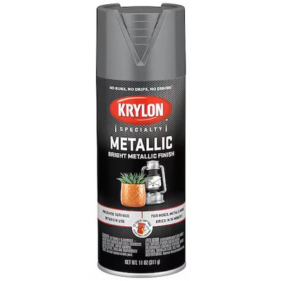 Krylon K01403777 Metallic Spray Paint, Dull Aluminum, Metallic, Solvent, 11 Oz